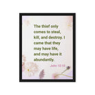 John 10:10 - Bible Verse, Abundant Life Framed Canvas