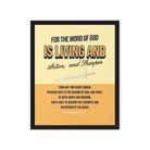 Heb 4:12 - Bible Verse, living and active Framed Canvas