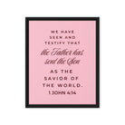 1 John 4:14 - Bible Verse, We have seen Framed Canvas