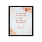 Jeremiah 29:13 - Bible Verse, find me Framed Canvas