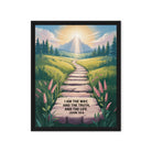 John 14:6 Bible Verse The Truth Framed Canvas Black 16″×20″