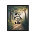 John 14:6 Bible Verse The Life Framed Canvas Black 16″×20″