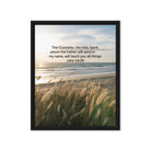 John 14:26 Bible Verse in my name Framed Canvas Black 16″×20″