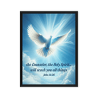 John 14:26 - Bible Verse, Holy Spirit Dove Framed Canvas