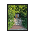 Rev 3:20 Bible Verse, Garden Doorway Framed Canvas