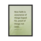 Heb 11:1 - Bible Verse, faith is assurance Framed Canvas