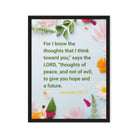 Jer 29:11 - Bible Verse, to give you hope Framed Canvas