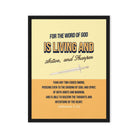 Heb 4:12 - Bible Verse, living and active Framed Canvas