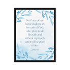 James 1:5 Bible Verse, lacks wisdom Framed Canvas