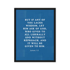 James 1:5 Bible Verse, gives to all Framed Canvas