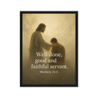 Matthew 25:21 Bible Verse Well Done Framed Canvas Black 18″×24″