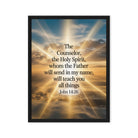John 14:26 Bible Verse will send Framed Canvas Black 18″×24″