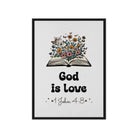 1 John 4:8 - Bible Verse, God is Love Framed Canvas