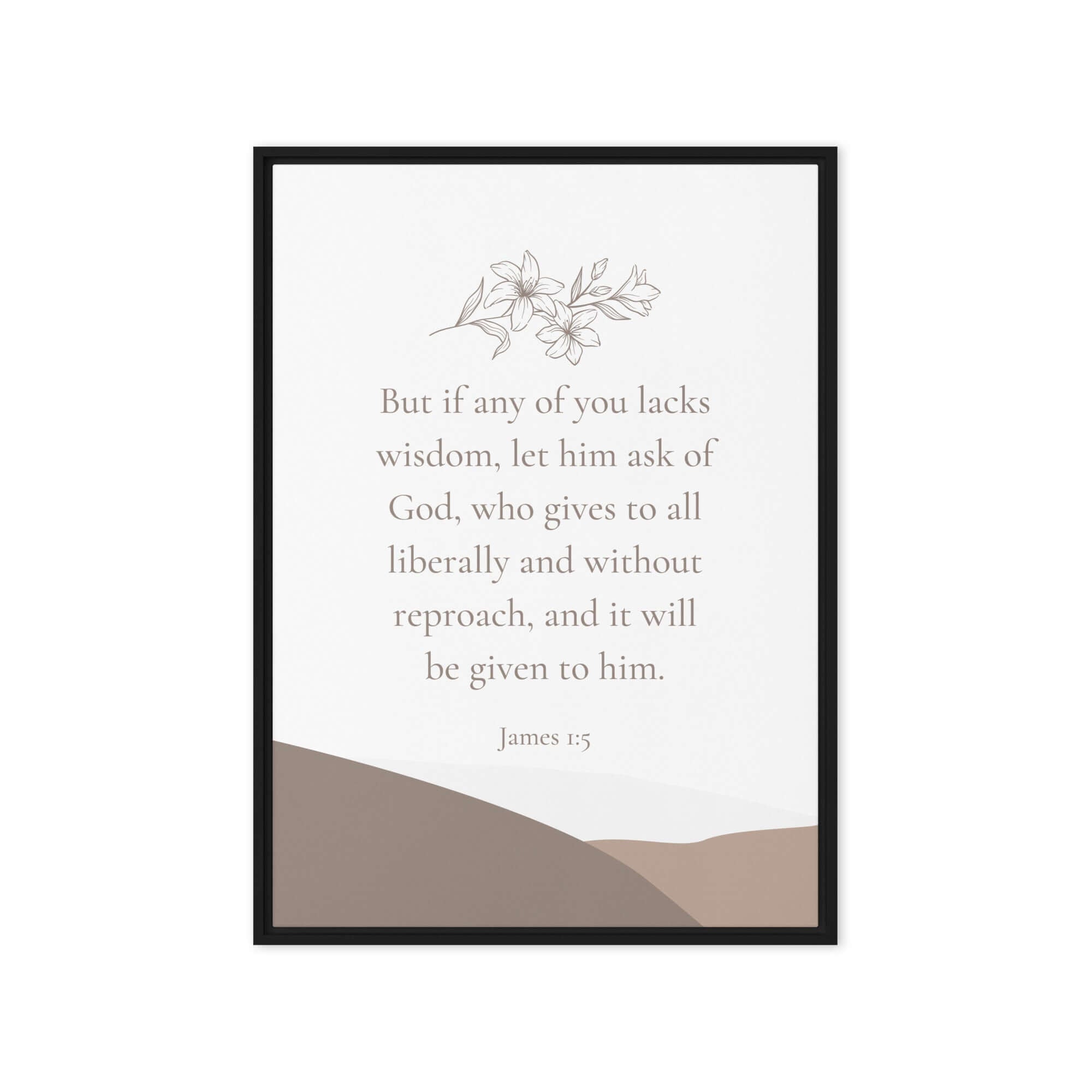 James 1:5 Bible Verse, ask of God Framed Canvas