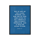 James 1:5 Bible Verse, gives to all Framed Canvas