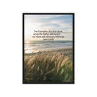John 14:26 Bible Verse in my name Framed Canvas Black 20″×28″
