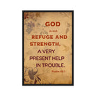 Psalm 46:1 - Bible Verse, God is Our Refuge Framed Canvas