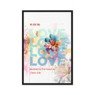 1 John 4:19 - Bible Verse, We Love Him Framed Canvas