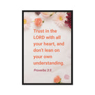 Prov 3:5 - Bible Verse, Trust in the LORD Framed Canvas