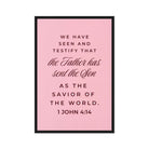 1 John 4:14 - Bible Verse, We have seen Framed Canvas