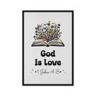 1 John 4:8 - Bible Verse, God is Love Framed Canvas