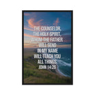 John 14:26 Bible Verse will teach Framed Canvas Black 20″×30″
