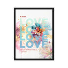 1 John 4:19 - Bible Verse, We Love Him Framed Canvas