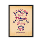 Phil 4:13 - Bible Verse, Christ Strengthens Me Framed Canvas