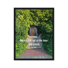 Rev 3:20 Bible Verse, Garden Doorway Framed Canvas