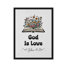 1 John 4:8 - Bible Verse, God is Love Framed Canvas