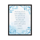 James 1:5 Bible Verse, lacks wisdom Framed Canvas