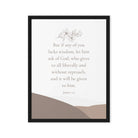 James 1:5 Bible Verse, ask of God Framed Canvas