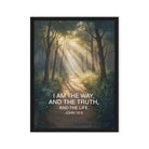 John 14:6 Bible Verse I Am Framed Canvas Black 24″×32″