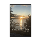 Psalm 46:10 Bible Verse, Sunset Glory Framed Canvas