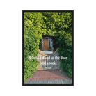 Rev 3:20 Bible Verse, Garden Doorway Framed Canvas