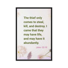 John 10:10 - Bible Verse, Abundant Life Framed Canvas