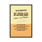 Heb 4:12 - Bible Verse, living and active Framed Canvas