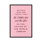 1 John 4:14 - Bible Verse, We have seen Framed Canvas