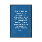 James 1:5 Bible Verse, gives to all Framed Canvas