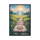 John 14:6 Bible Verse The Truth Framed Canvas Black 24″×36″