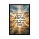 John 14:26 Bible Verse will send Framed Canvas Black 24″×36″