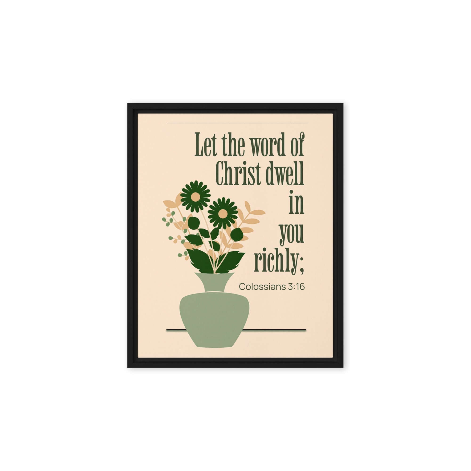 Col 3:16 - Bible Verse, word of Christ Framed Canvas