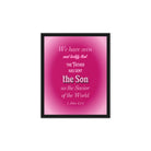 1 John 4:14 - Bible Verse, that the Father Framed Canvas