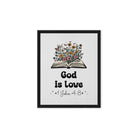 1 John 4:8 - Bible Verse, God is Love Framed Canvas