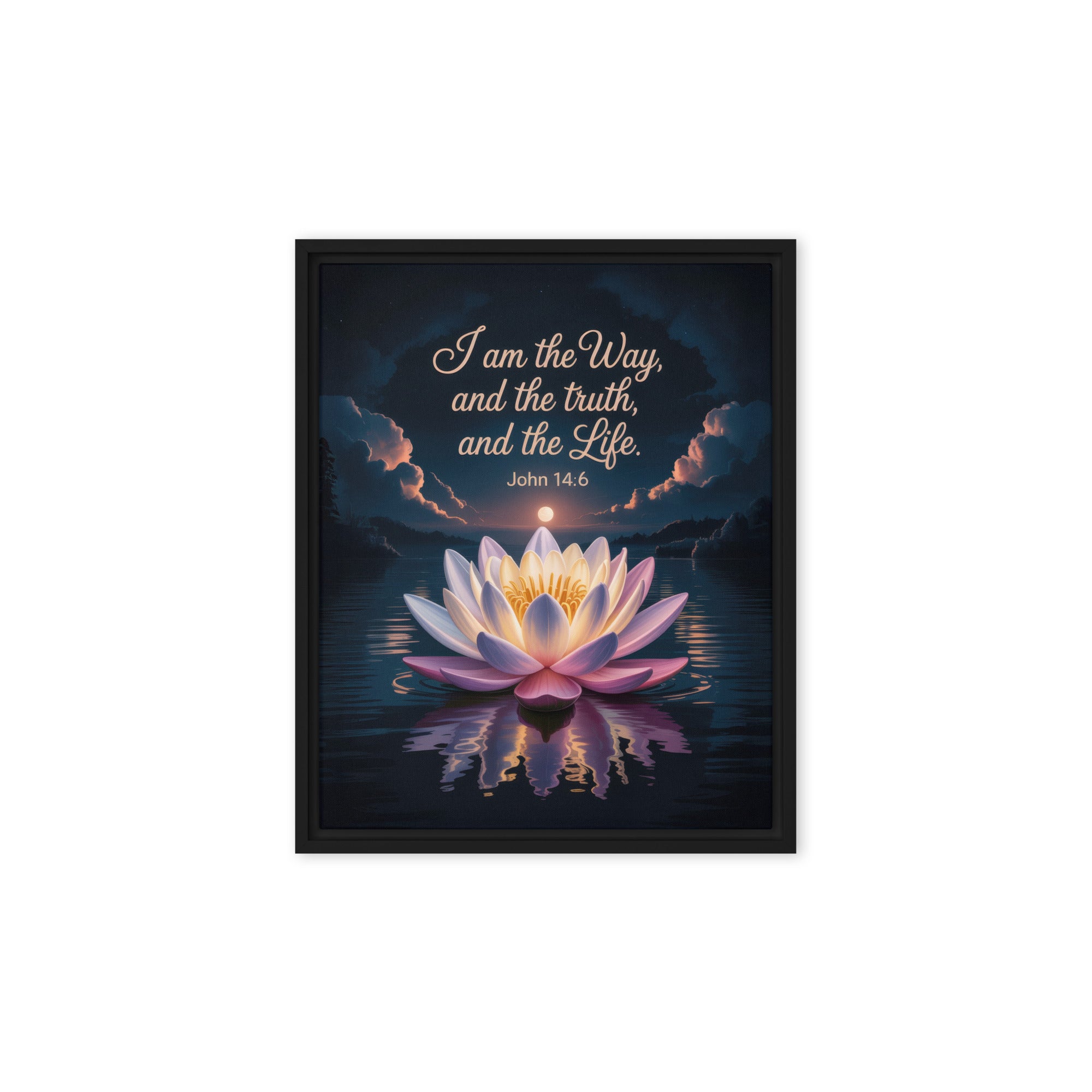 John 14:6 Bible Verse The Way Framed Canvas Black 8″×10″