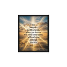 John 14:26 Bible Verse will send Framed Canvas Black 8″×10″