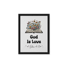 1 John 4:8 - Bible Verse, God is Love Framed Canvas