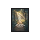John 14:6 Bible Verse I Am Framed Canvas Black 9″×12″