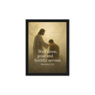 Matthew 25:21 Bible Verse Well Done Framed Canvas Black 9″×12″