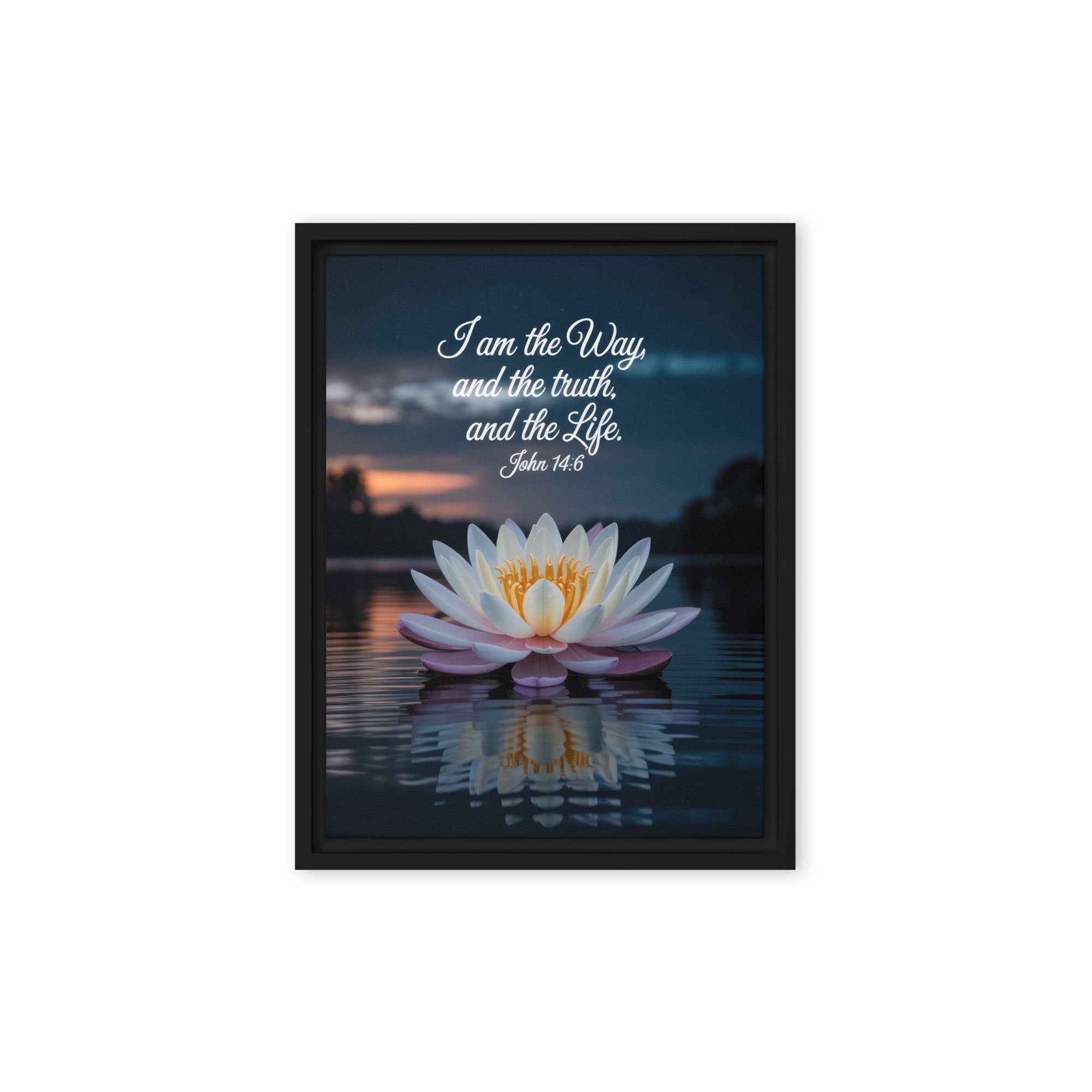 John 14:6 Bible Verse The Father Framed Canvas Black 9″×12″
